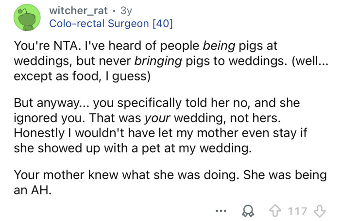 “She ignored you.”