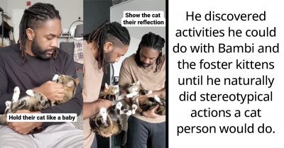 Cat Lover Documents The Funny Little Things He Tries To Do With His Feline Friend