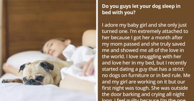 Woman, Who Recently Entered A Relationship, Wants To Know If She Should Stop Letting Her Dog Sleep In Her Bed Because Of Her Boyfriend's Rules