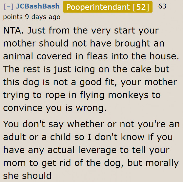 Most Redditors think that the OP's mom is wrong in this situation.