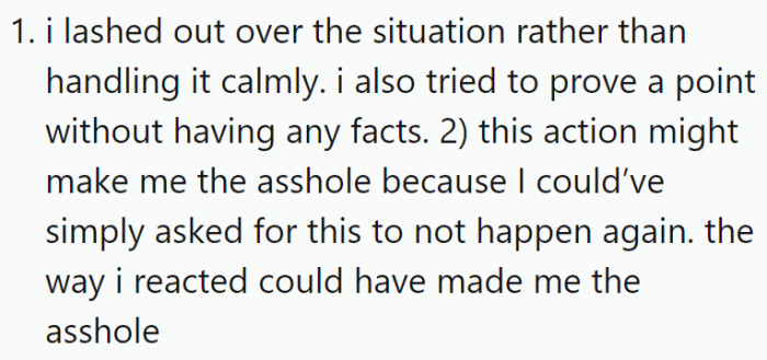 OP has offered the following explanation for why they think they might be the a-hole: