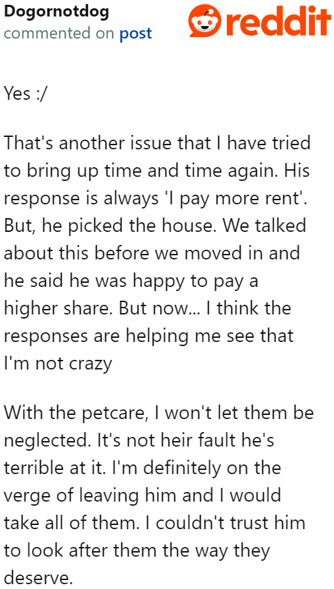 The OP Is Actually Thinking of Leaving the Guy Because of How He Treats His Girlfriend and Their Dogs