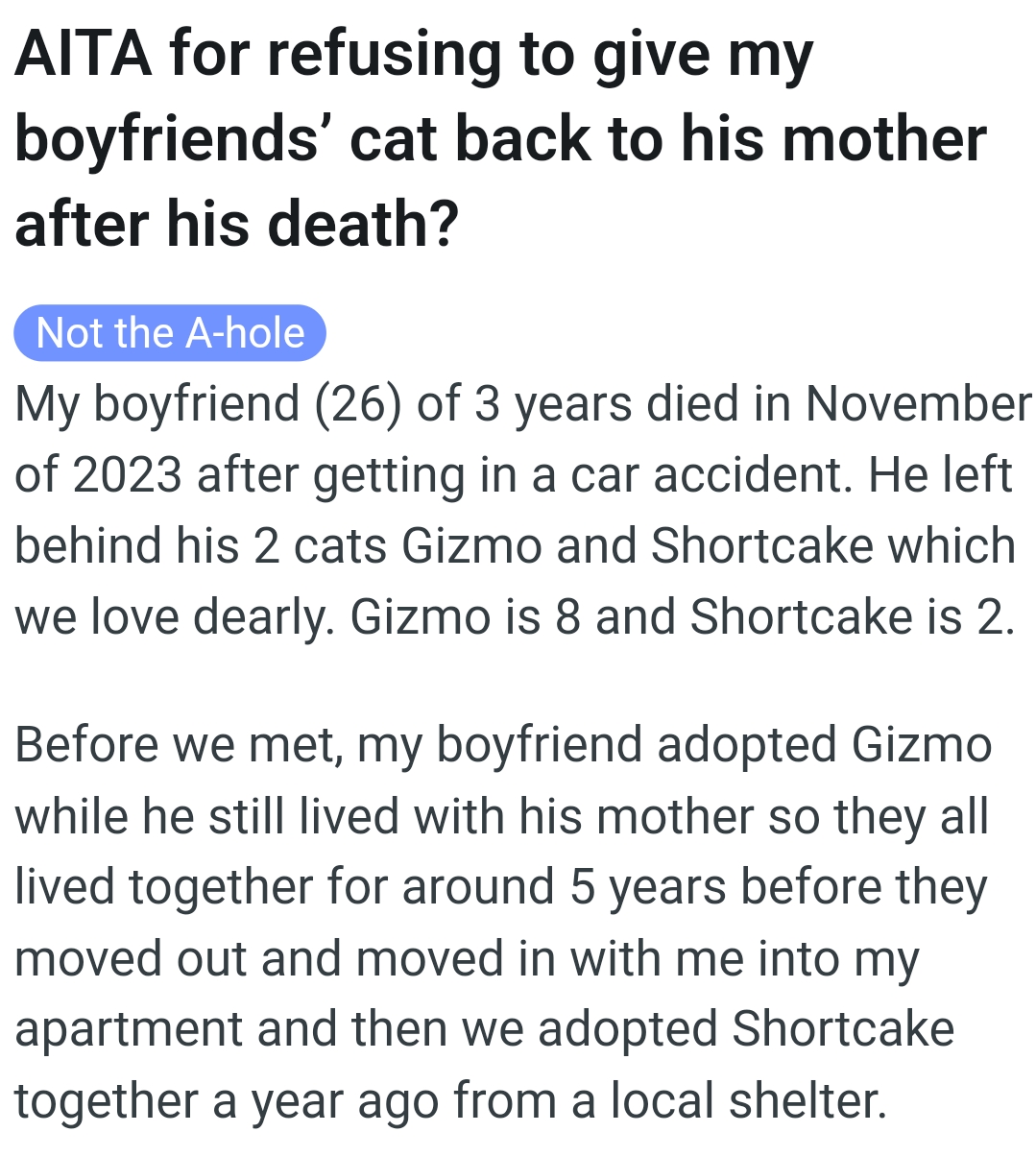 The OP kicks off her story