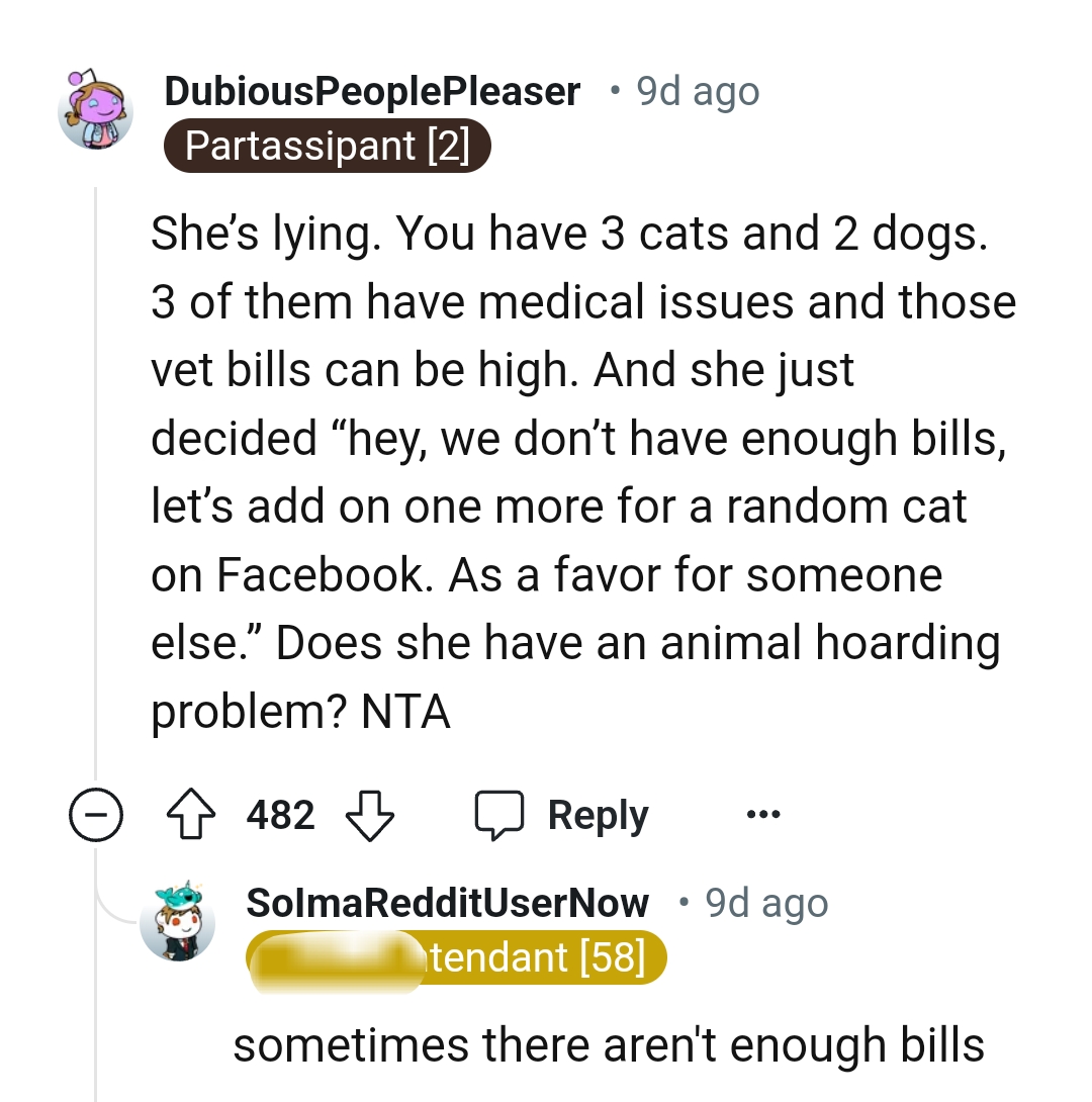 Does she have an animal hoarding problem?