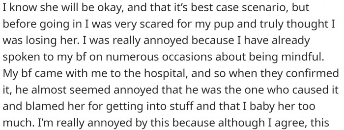 The dog will be fine.