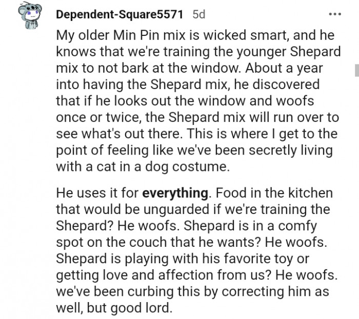 24. This dog who likes woofing for a reason