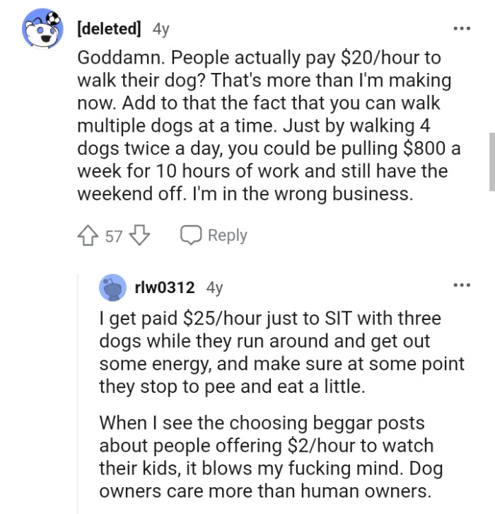 The fact that you can walk multiple dogs at a time could mean that one can make more than that in an hour