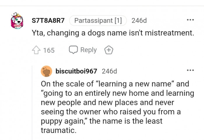 18. The name is the least traumatic