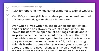 Woman Reports Her Careless Grandmother To Animal Welfare
