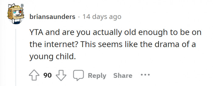 Kid drama at its finest? The issue does not really seem like an adult problem.