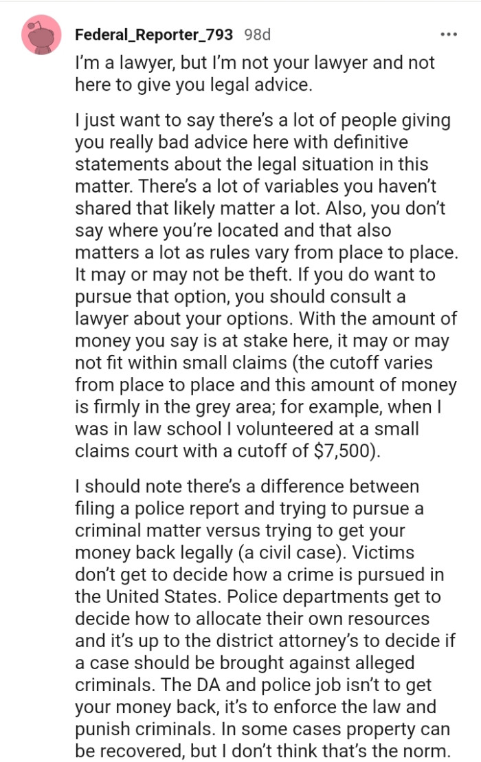There's a lot of people giving the OP really bad advice