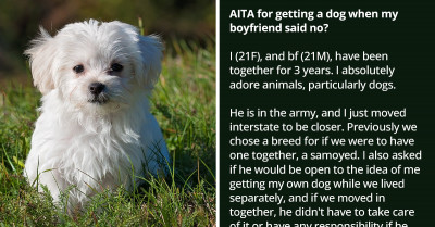 Woman Gets Called Golddigger By Boyfriend After Getting A Dog Without Consulting With Him