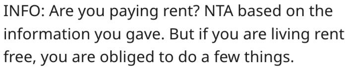 18. She should chase the dogs if she's living rent-free with them.