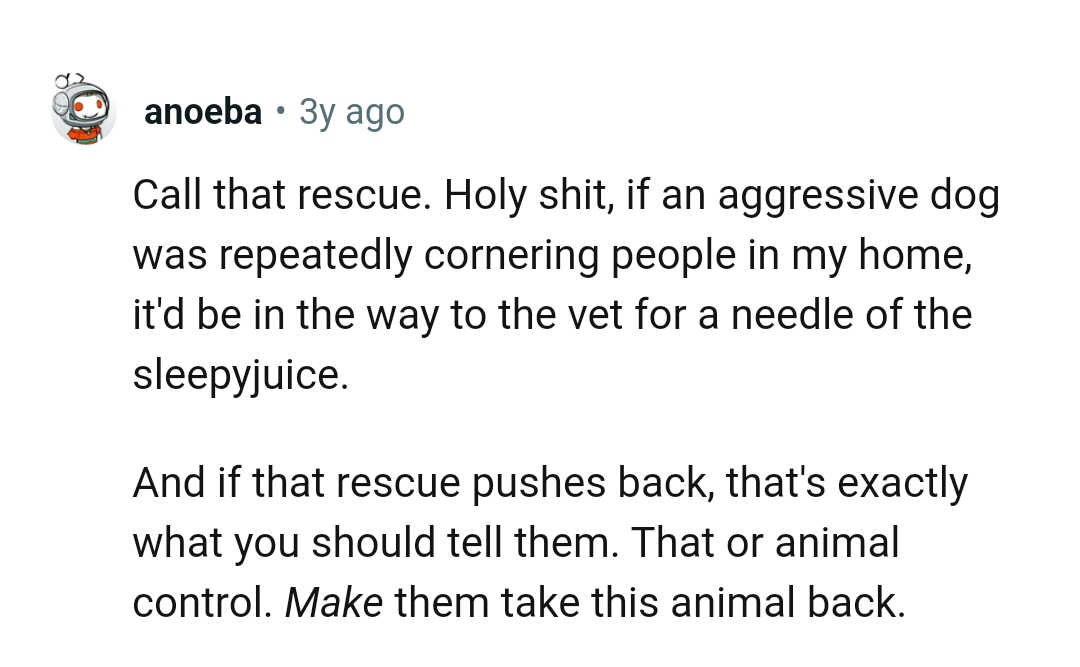 Making them take the animal back