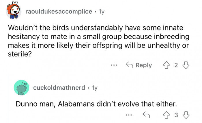 If the flock is too small, you're more likely to smash a relative.