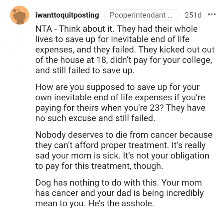 15. It's really sad your mom is sick
