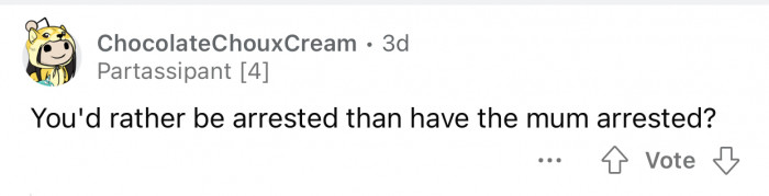 OP committed a crime to prevent another crime from continuing to happen.