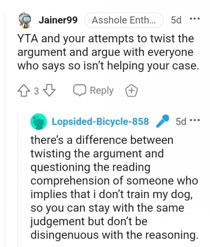 19. The OP is accused of trying to twist the arguments