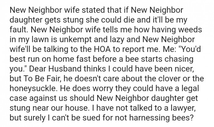 He does worry they could have a legal case against us