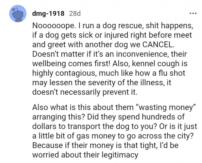 It does not matter if it's an inconvenience