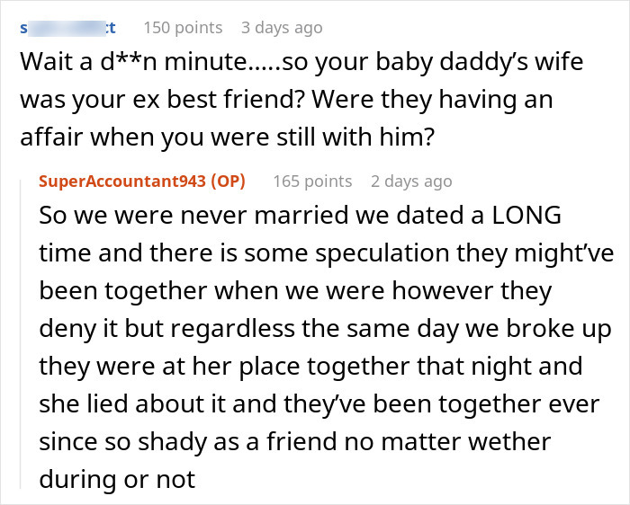 The OP says they were never married