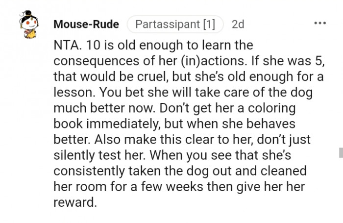 Don't get her a coloring book immediately