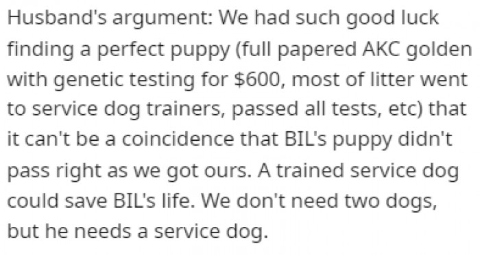 In order to get proper advice from Redditors, OP shared the husband's arguments...