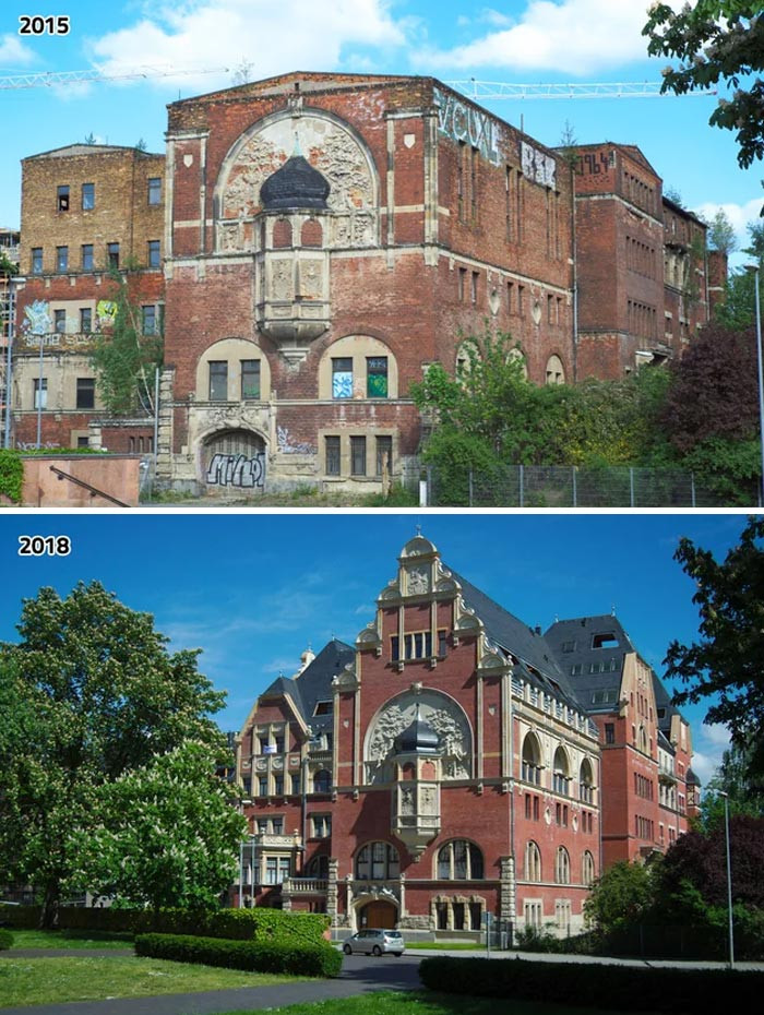 7. The Deutsches Buchgewerbehaus in Leipzig, Germany, was originally constructed between 1898 and 1901 and underwent a reconstruction in 2018.