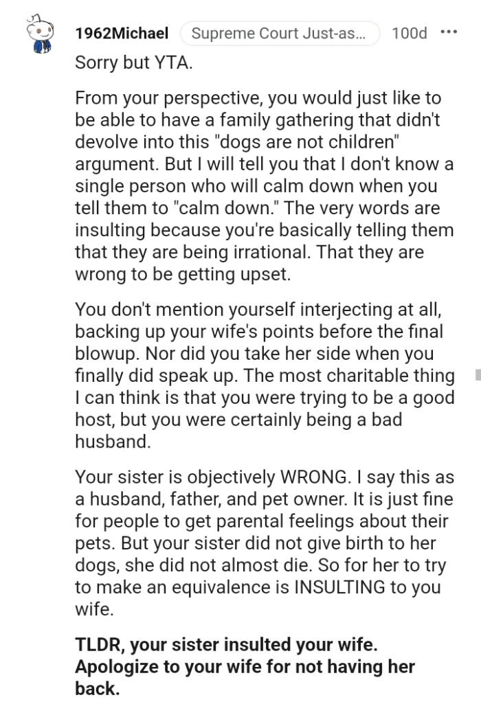 You didn't mention yourself interjecting at all