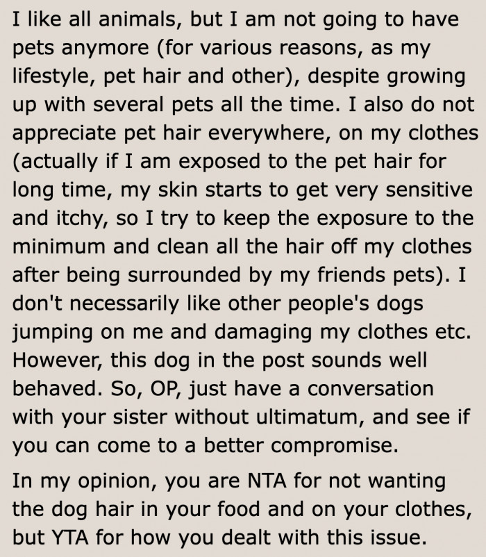 He could've tried talking to his sister first rather than give the family an ultimatum.