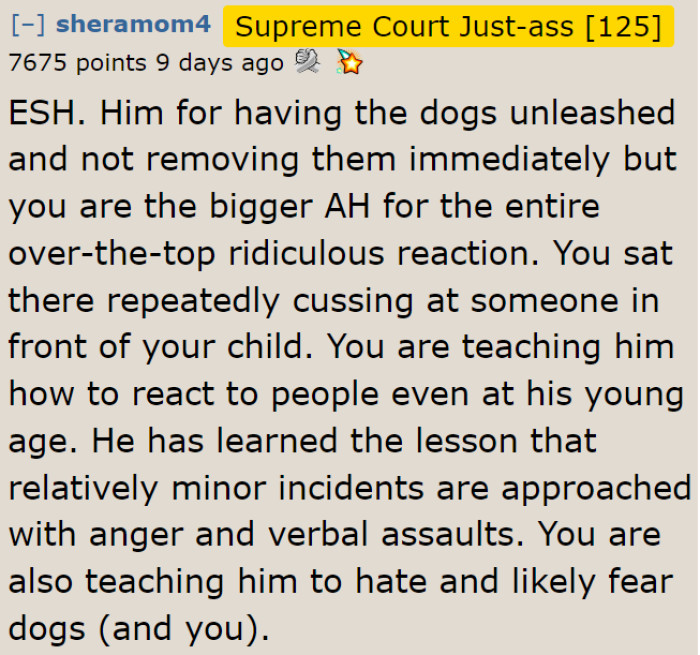 The OP's reaction was just over the top.