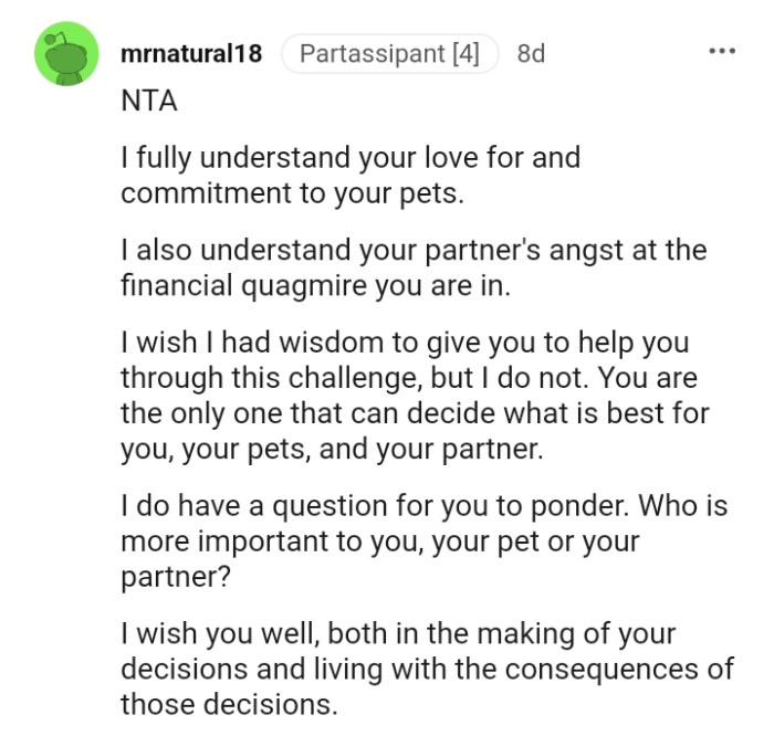 You are the only one who can decide