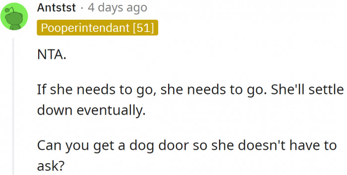 If she needs to go, she needs to go—it's simple.