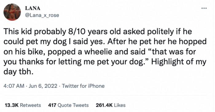 2. Petting a dog is therapeutic. Research has shown that interacting with dogs lowers cortisol and blood pressure.