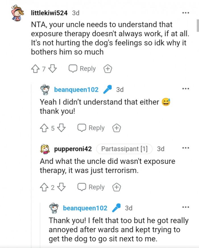 It is not hurting the dog's feelings