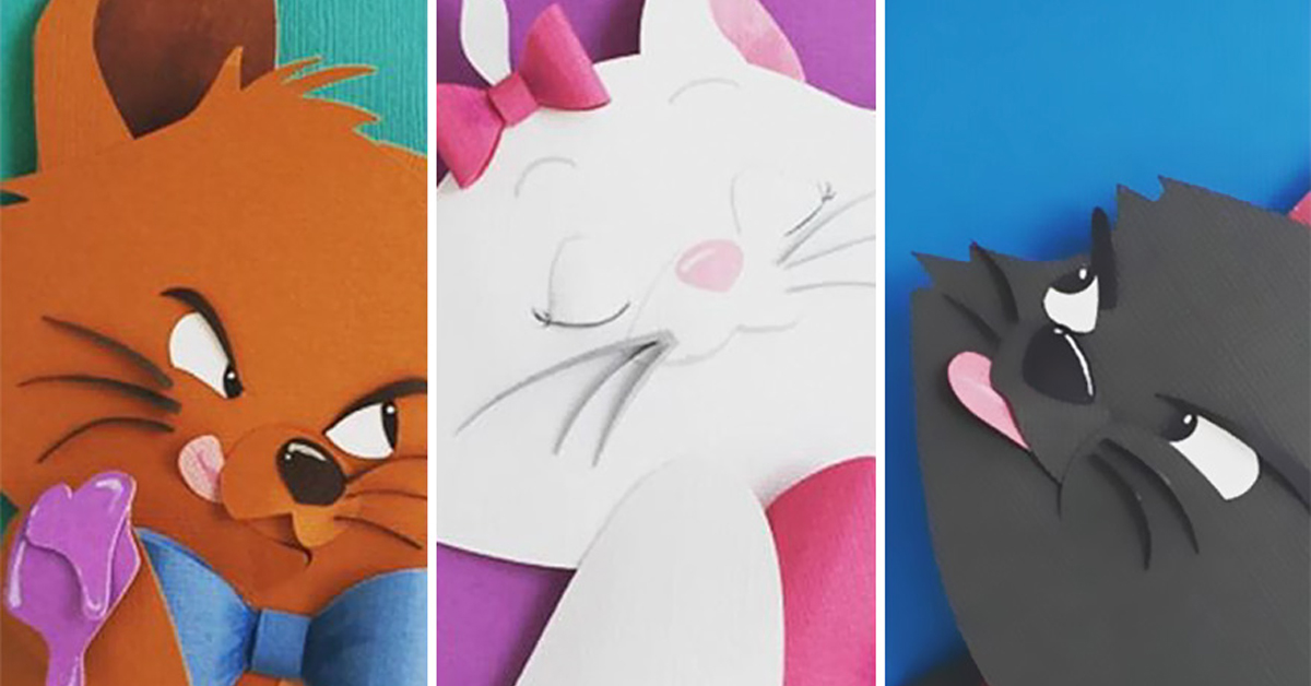 Artist Cleverly Illustrates Disney Characters By Using Layers Of Paper