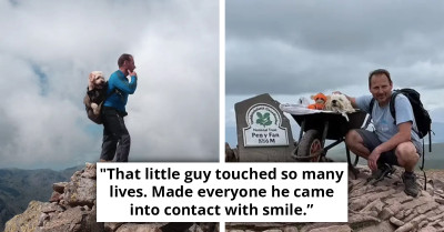 Heartwarming Pictures Of A Man Taking His Dying Dog On One Last Trek Up Their Favorite Mountain