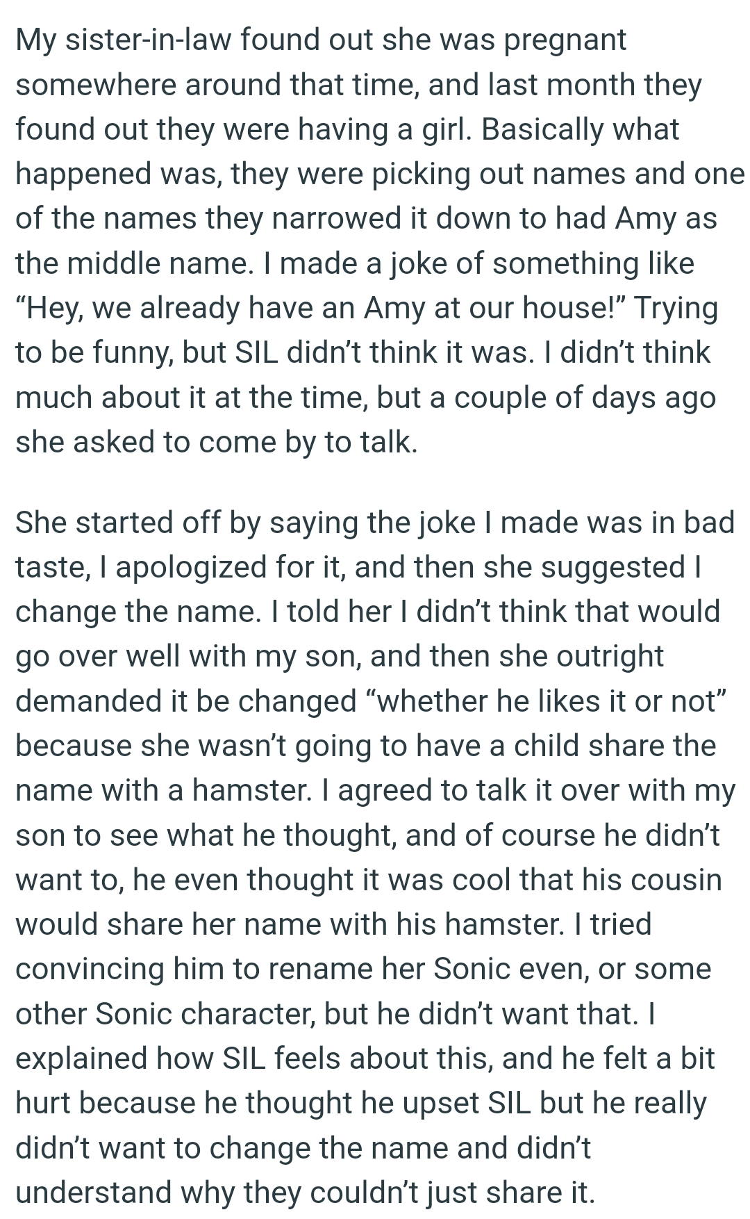 OP's SIL is having a girl