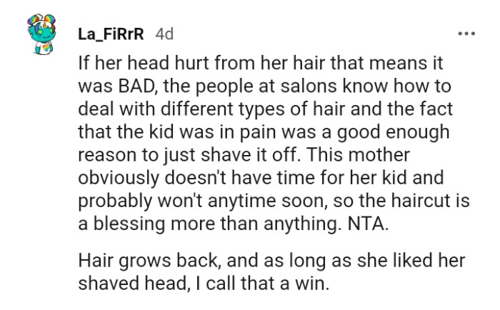 The mother doesn't have time for kid