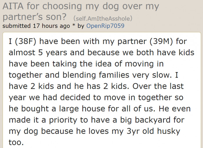 The original poster is ready to move in with her partner soon.