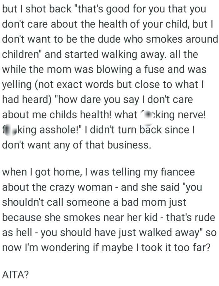 The OP should have just walked away