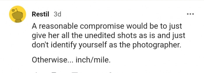 Just don't identify yourself as the photographer