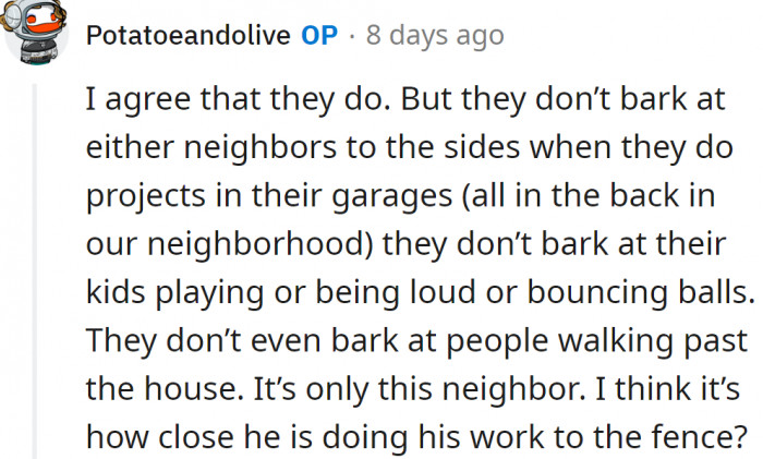 The OP explained that her dogs only bark at that particular noise, otherwise they are calm and friendly dogs.