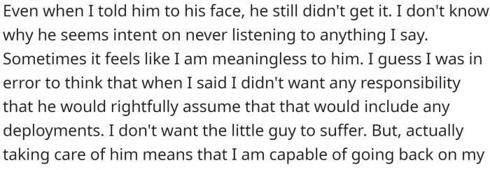 Her husband is not really listening to her