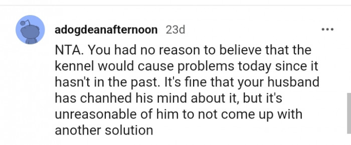 1. It's unreasonable for him not to come up with another solution