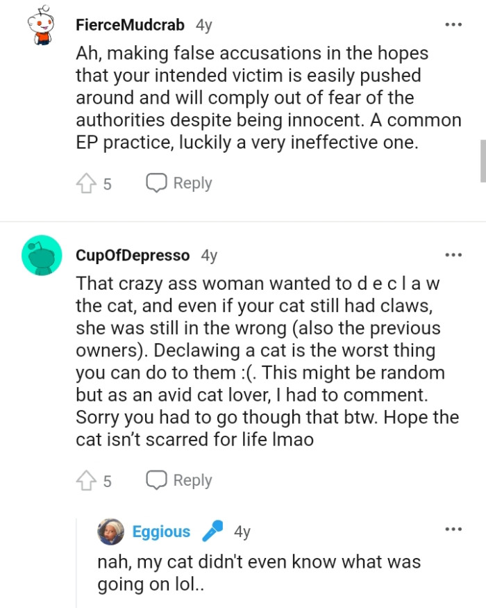 She wanted to declaw the cat