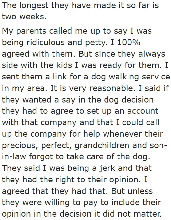 The family members weren't successful.