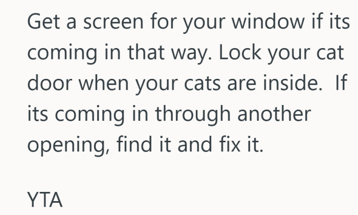 This take shifts the focus to prevention. Screens, locked doors, and a little detective work might block the tiny intruder.