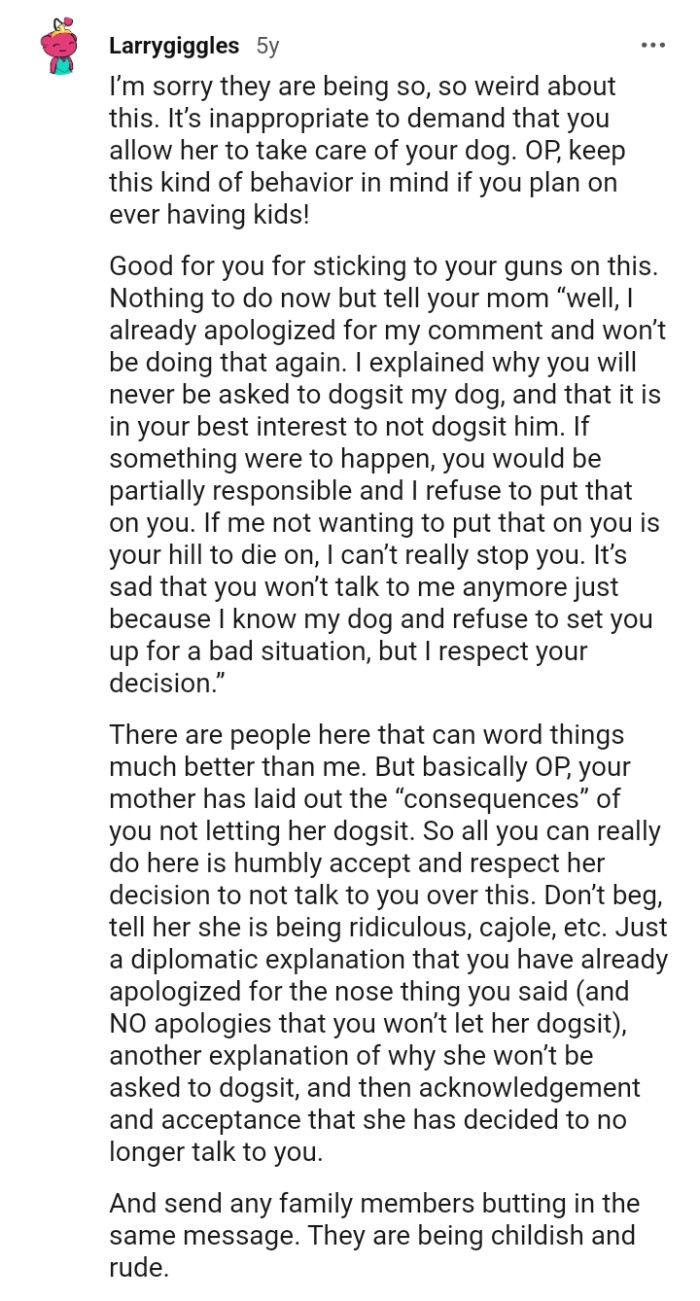 Keeping this kind of behavior in mind