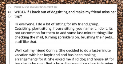 Woman Has Second Thoughts About Accepting to Sit Her Friend's Dog Because She Is Trying to Manipulate Her With an Extended To-Do List